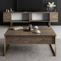 Hanah Home Mueble de TV Luxe - Nogal, Oro